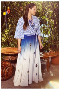 A look from Eloquii's  limited-edition capsule collection collaboration with Teresa Maccapani Missoni.