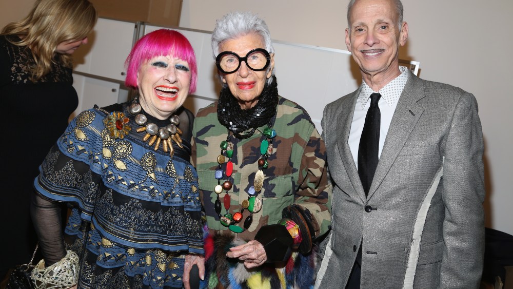 Zandra Rhodes, Iris Apfel and John Waters