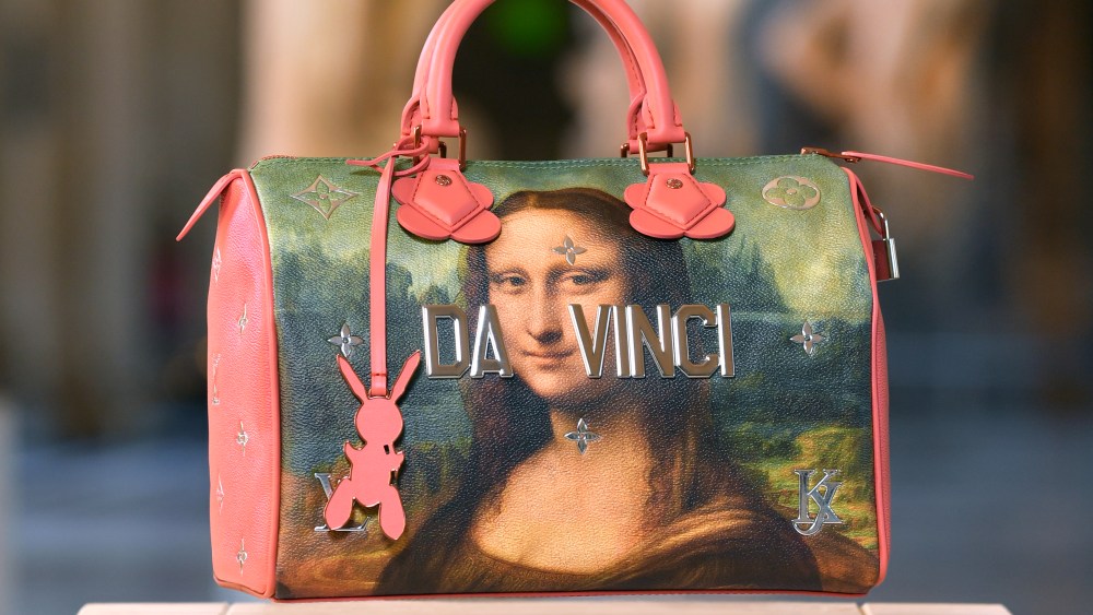 A look from  Louis Vuitton collaboration with Jeff Koons.