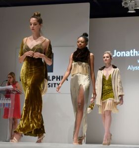 Jonathan Cantu won Excellence in Eveningwear for this collection. Collaboration with textile design student Alyssa Yanni.