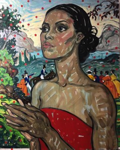 Rebecca Leveille "State of Grace" Inspired by Michelle Obama  - SHE INSPIRES Exhibit Artwork, The Untitled Space Gallery, New York - May 2017