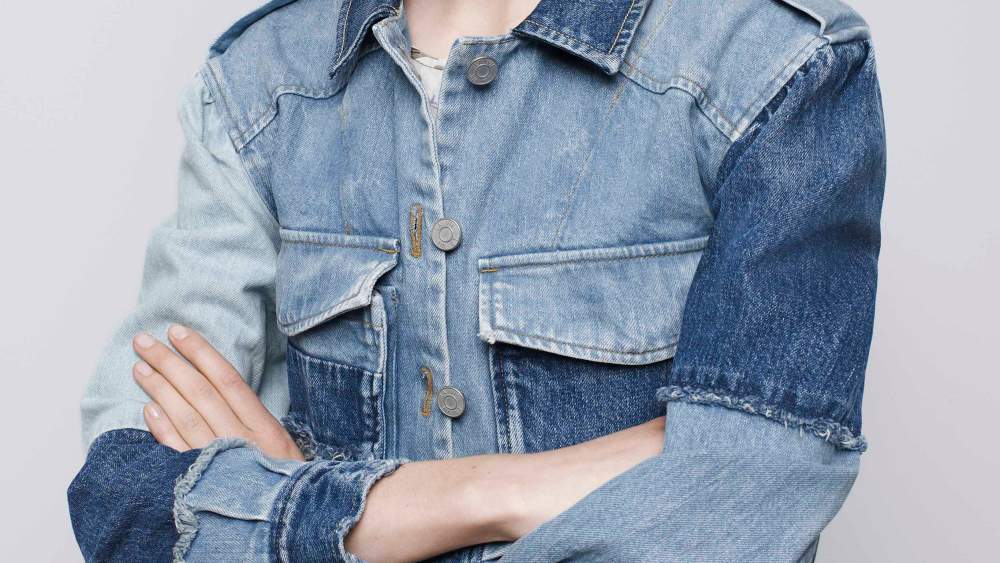 Rebecca Taylor Denim Patched Jacket, Floral Skirt
