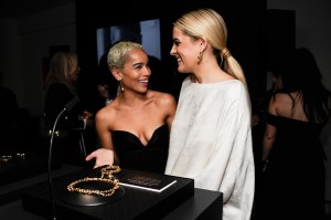 Zoe Kravitz wears Brandon Maxwell and Riley Keough wears The Row Tiffany and Co. HardWear event, Los Angeles, USA - 26 Apr 2017