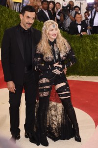 Riccardo Tisci and MadonnaThe Metropolitan Museum of Art's COSTUME INSTITUTE Benefit Celebrating the Opening of Manus x Machina: Fashion in an Age of Technology, Arrivals, The Metropolitan Museum of Art, NYC, New York, America - 02 May 2016