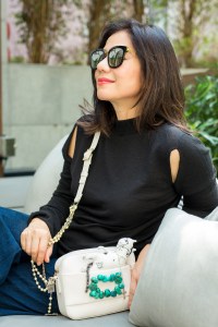 Hong Kong actress Cherie Chung with her design.