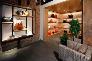 Recessed lighting helps showcase the offering.