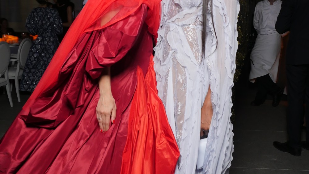 Princess Deena Aljuhani Abdulaziz in Zac Posen with Naomi Campbell in Ralph and Russo.