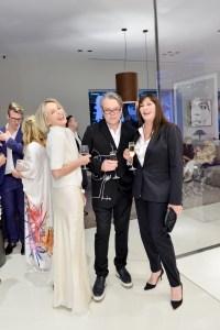 Sharon Stone, David Downton and Angelica Huston at Mass Beverly showroom