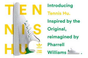 Pharrell Williams new Tennis Hu sneakers for Adidas Originals.