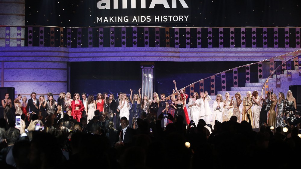 Models conduct the auction during the auction dinner of the Cinema Against AIDS amfAR gala 2016 held at the Hotel du Cap, Eden Roc in Cap d'Antibes, France, 25 May 2017. The aucton is part of the 70th annual Cannes Film Festival that runs from 17 to 28 May.amfAR Gala - 70th Cannes Film Festival, Cap D'antibes, France - 26 May 2017