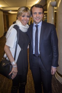 MAXPPP OUTMandatory Credit: Photo by CHRISTOPHE PETIT TESSON/POOL/REX/Shutterstock (8423223o)French presidential candidate Emmanuel Macron (R) and his wife Brigitte Trogneux (L) attend the Jewish Institutions Representative Council (CRIF) annual dinner in Paris, France, 22 February 2015. French presidential elections are planned for 23 April and 07 May 2017.French presidential candidates at the CRIF dinner, Paris, France - 22 Jan 2017