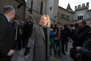 Brigitte TrogneuxFrench presidential candidate Emmanuel Macron visits Rocamadour, France - 24 Feb 2017Brigitte Trogneux (C), wife of French presidential candidate Emmanuel Macron of the 'En March' political movement, talks to the press during a visit in Rocamadour, France, 24 February 2017. French presidential elections are planned for 23 April and 07 May 2017.