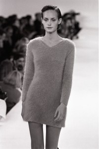Long-sleeve v-neck sweater dress in the CK Fall/Winter 1994 show