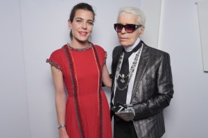 Karl Lagerfeld and Charlotte Casiraghi at the Vanity Fair France and Chanel Dinner in Cannes