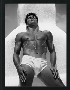 A cover of Calvin Klein's book featuring Tom Hintnaus by Bruce Weber, 1982.