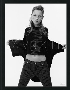 A cover of Calvin Klein's book featuring Kate Moss by David Sims, 1993.