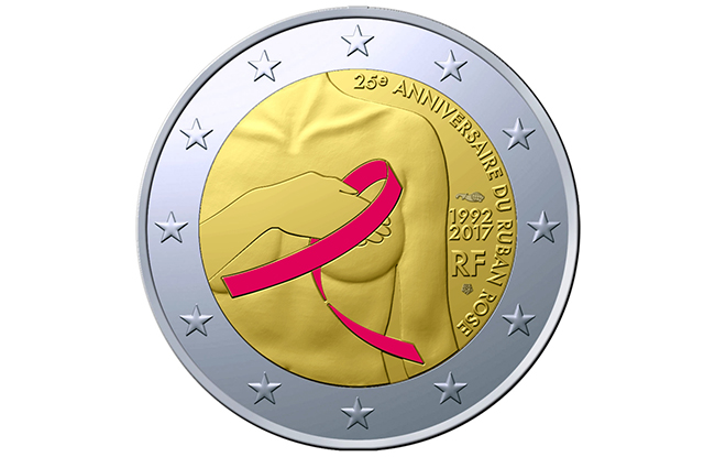 The commemorative 2-euro piece.