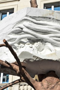 The Giuseppe Penone sculpture in front of the Fendi flagship.