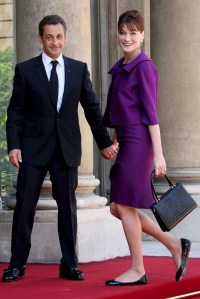 French President Nicolas Sarkozy Arrives with His Wife Carla Bruni Sarkozy at Elysee Palace in Paris France 14 July 2008 For the Annual Garden PartyFrance Paris Elysee Garden Party - Jul 2008