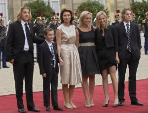 French President Nicolas Sarkozy's Wife Cecilia (3r) Poses For Photographers with Her Son Louis Sarkozy (2l) Her Daughters Judith Martin (c) and Jeanne-marie Martin (2r) Her Step-sons Jean Sarkozy (l) and Pierre Sarkozy (r) at Elysee Palace Paris France 16 May 2007 Mr Sarkozy Was Sworn in As 23rd President of the French RepublicFrance Presidential Inauguration - May 2007