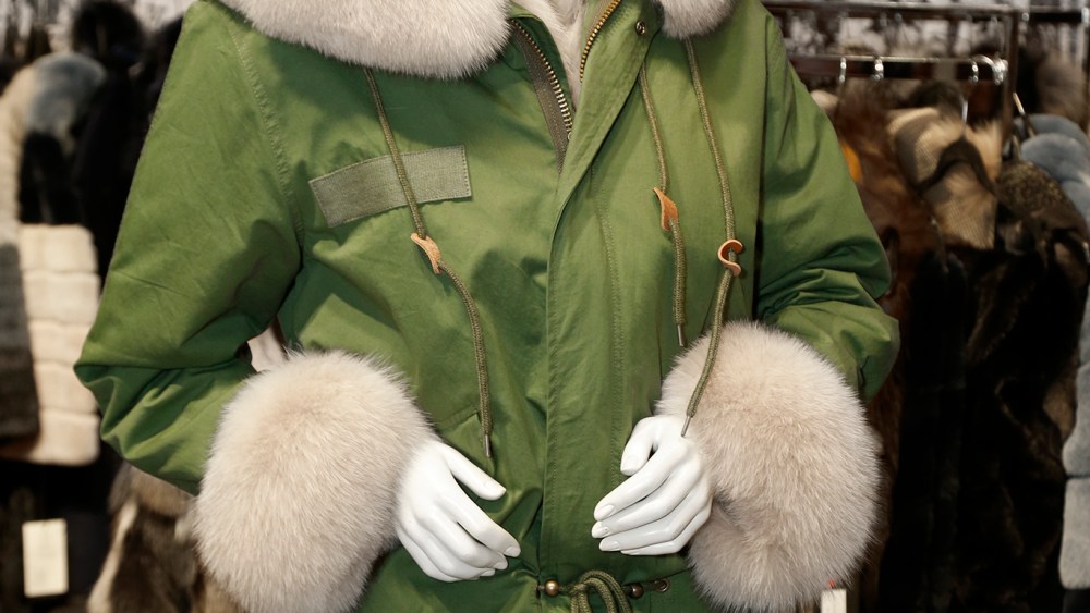 A fur-lined jacket from Linda Richards.