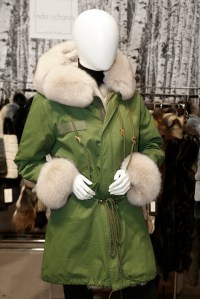 A fur-lined jacket from Linda Richards.