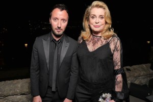 Anthony Vaccarello and Catherine Deneuve