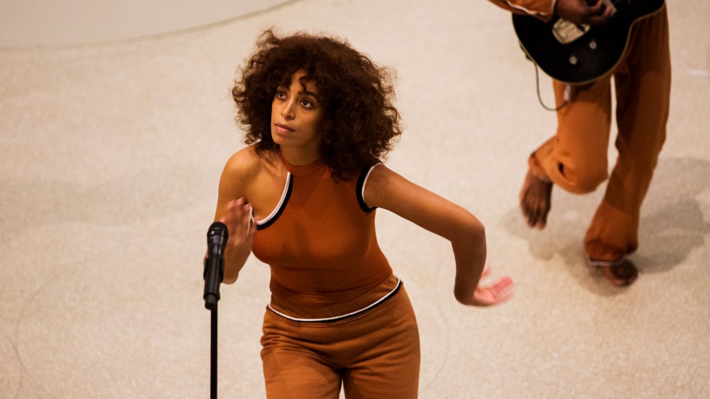 Solange performs at Solange: An Ode To, part of Red Bull Music Academy Festival, at the Solomon R. Guggenheim Museum in New York, NY, US on 18 May 2017.