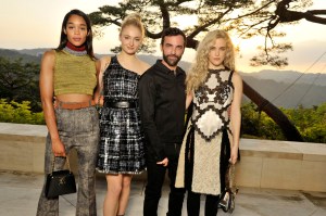 Laura Harrier, Sophie Turner, Nicolas Ghesquière and Riley Keough