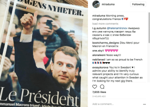 Mira Duma celebrates Macron's presidential win