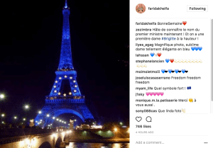 Farida Khelfa celebrates Macron's presidential win