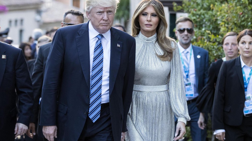 Donald J. Trump and Melania TrumpG7 Summit in Taormina, Italy - 26 May 2017US President Donald J. Trump (L) and First Lady Melania Trump (2-L) arrive at the Greek Theater to attend a concert, on the sideline of the G7 Summit in Taormina, Sicily island, Italy, 26 May 2017. Heads of States and of Governments of the G7, the group of most industrialized economies, plus the European Union, meet in Taormina, Italy, from 26 to 27 May 2017 for a summit titled 'Building the Foundations of Renewed Trust'.