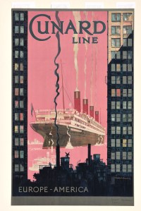 Cunard advertised it U.S.-Europe route.