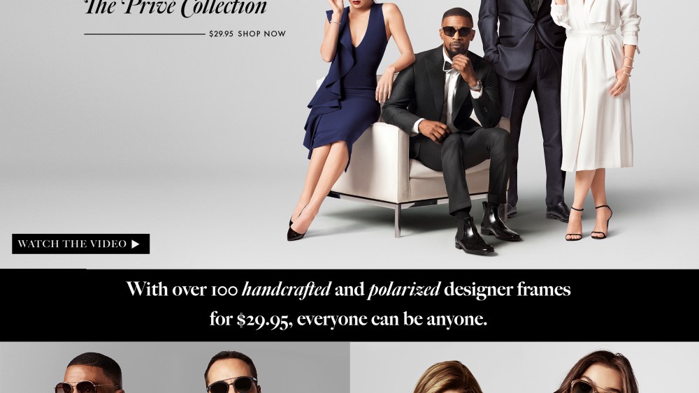 The brand of $29.95 sunglasses will launch with help from the e-tailer and a handful of celebrities.