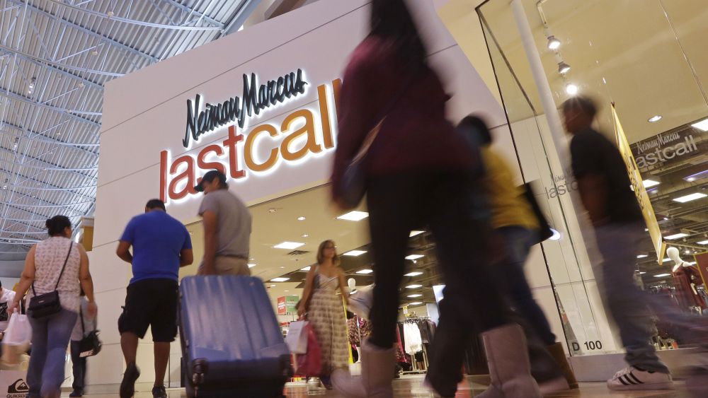 Copyright 2016 The Associated Press. All rights reserved. This material may not be published, broadcast, rewritten or redistributed without permission.Mandatory Credit: Photo by Alan Diaz/AP/REX/Shutterstock (7524038e)Shoppers walk by a Neiman Marcus department store on Black Friday in Miami, . Stores open their doors Friday for what is still one of the busiest days of the year, even as the start of the holiday season edges ever earlierHoliday Shopping Black Friday, Miami, USA - 25 Nov 2016