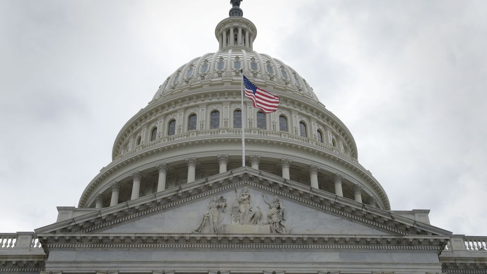 Copyright 2017 The Associated Press. All rights reserved. This material may not be published, broadcast, rewritten or redistributed without permission.Mandatory Credit: Photo by AP/REX/Shutterstock (8789095d)House Republicans A flag flies in front of the Capitol dome on Capitol Hill in Washington, after the Republican health care bill passed in the HouseCongress Health Care, Washington, USA - 04 May 2017