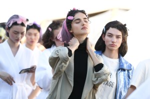 Models backstageDior Cruise Collection 2018 show, Backstage, Los Angeles, USA - 11 May 2017