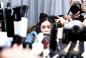 Model backstageDior Cruise Collection 2018 show, Backstage, Los Angeles, USA - 11 May 2017
