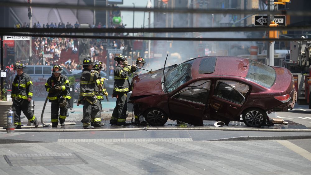 Aftermath of a car being driven into Pedestrians in Times SquareCar Driven into Pedestrians in Times Square, New York, USA - 18 May 2017