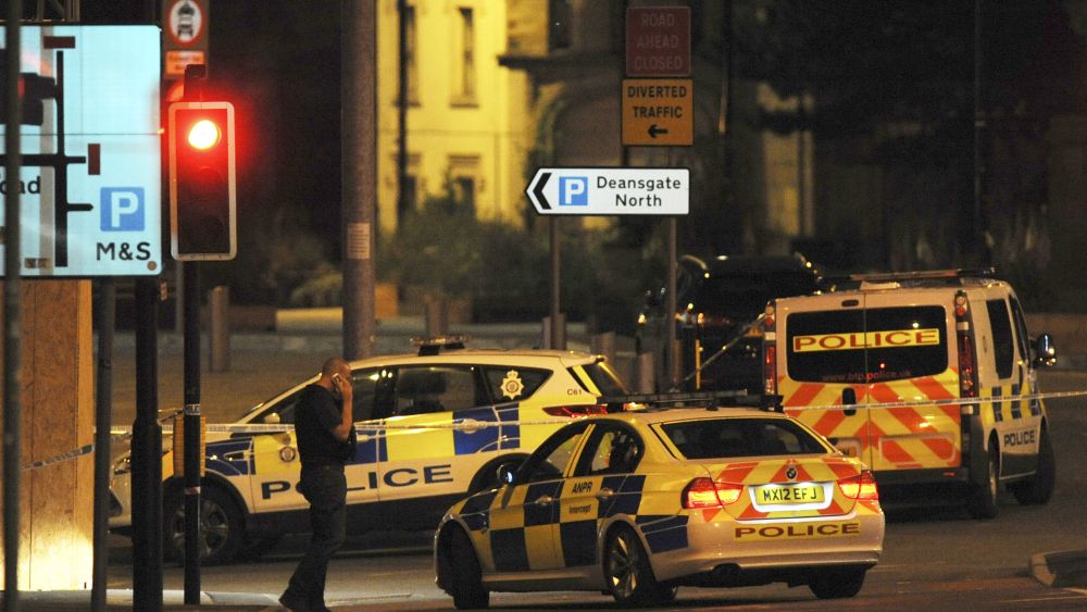 The scene outside the Manchester Arena after the blast