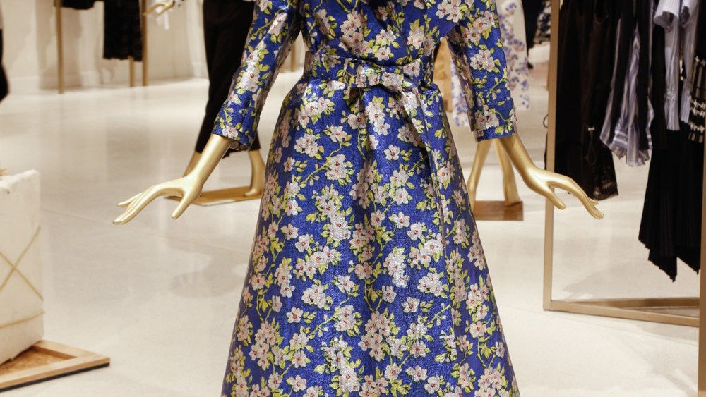 Delpozo metallic trench dress at The Advance