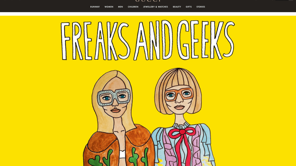 Angelica Hicks' illustration on Gucci.com