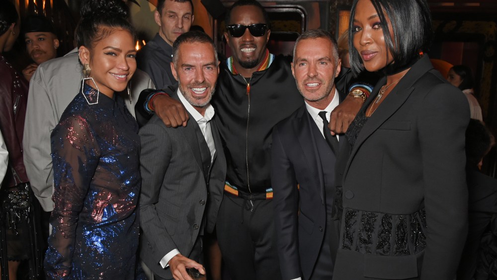 Cassie, Dan Caten, Sean 'Diddy' Combs, Dean Caten and Naomi Campbell