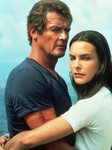 FILM STILLS OF 'FOR YOUR EYES ONLY' WITH 1981, CAROLE BOUQUET, JOHN GLEN, ROGER MOORE IN 1981