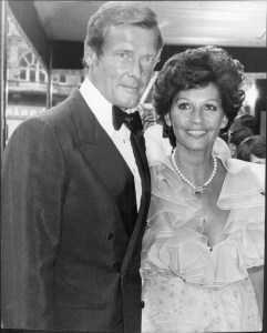 Sir Roger Moore with his wife Luisa Mattioli