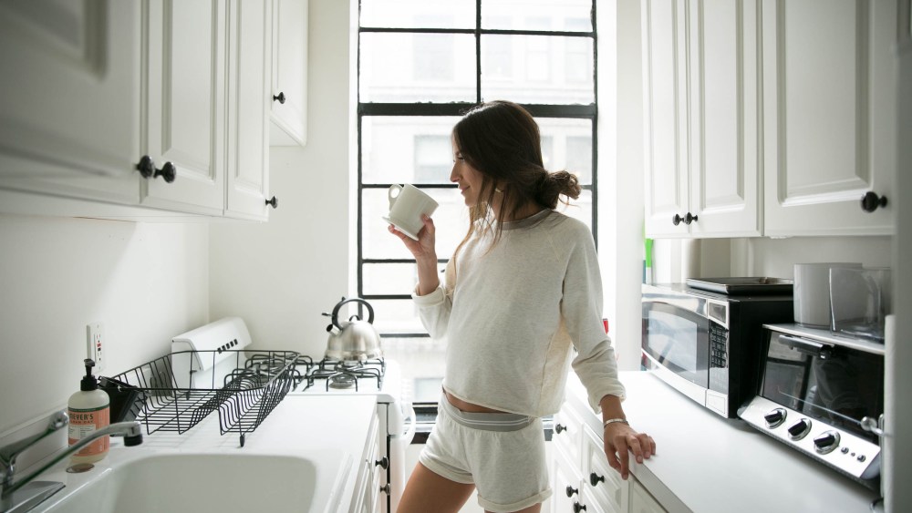 Something Navy's Arielle Charnas in Bandier's exclusive Something Navy x Monrow collection.
