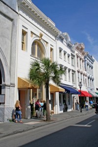 Shoppers on King Street, Charleston South Carolina.