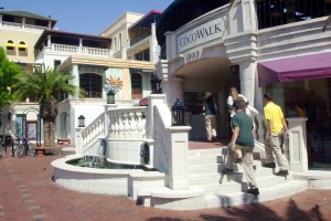 Cocowalk, an outdoor mall at the heart of Coconut Grove, Miami.