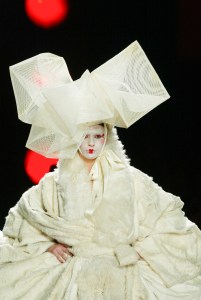 A model walks down the runway at the Spring 2003 Christian Dior show in Paris.