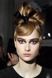 A model backstage at Monique Lhuillier's fall 2011 runway show at Lincoln Center's The Stage.Monique Lhuillier Fall 2011 RTW, New York